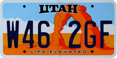 UT license plate W462GF