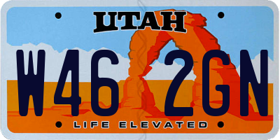 UT license plate W462GN