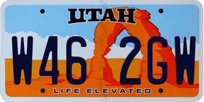 UT license plate W462GW