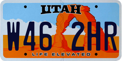 UT license plate W462HR