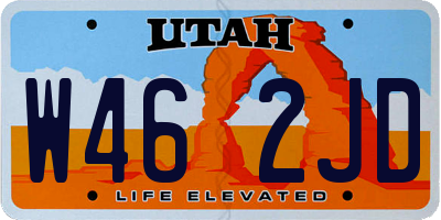 UT license plate W462JD