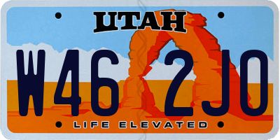 UT license plate W462JO
