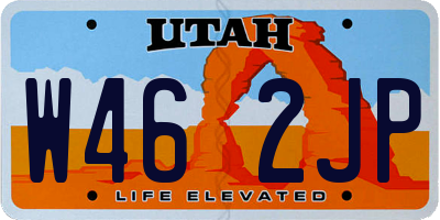 UT license plate W462JP