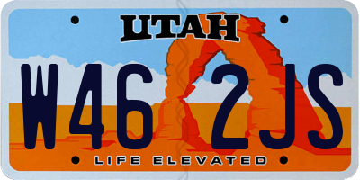 UT license plate W462JS