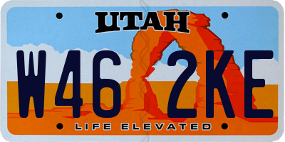 UT license plate W462KE