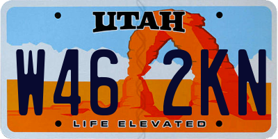 UT license plate W462KN