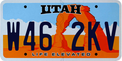 UT license plate W462KV