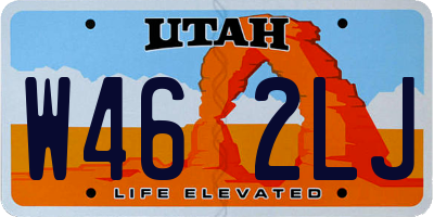UT license plate W462LJ