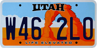 UT license plate W462LO