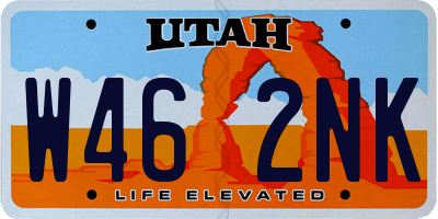 UT license plate W462NK
