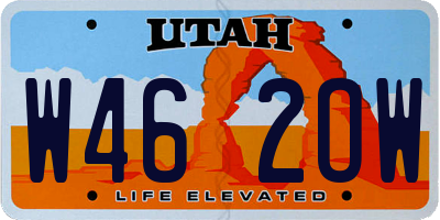 UT license plate W462OW