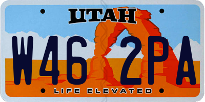UT license plate W462PA