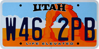 UT license plate W462PB