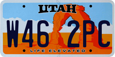 UT license plate W462PC