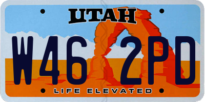 UT license plate W462PD