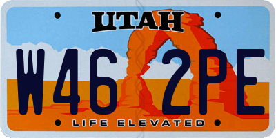 UT license plate W462PE