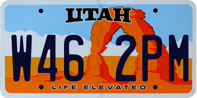 UT license plate W462PM