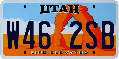 UT license plate W462SB