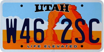 UT license plate W462SC