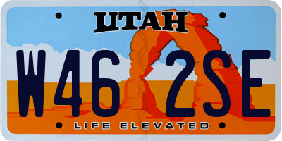 UT license plate W462SE