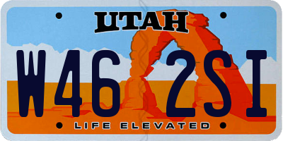UT license plate W462SI