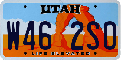 UT license plate W462SO