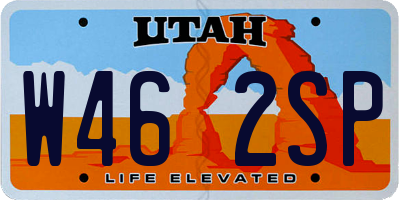UT license plate W462SP