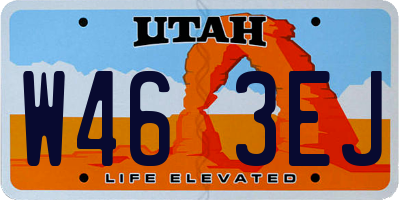 UT license plate W463EJ