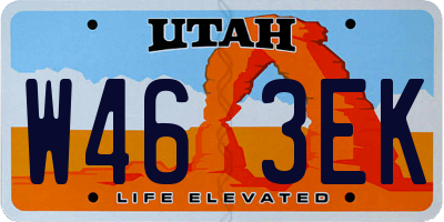 UT license plate W463EK