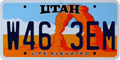 UT license plate W463EM