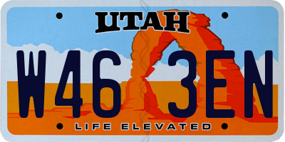 UT license plate W463EN