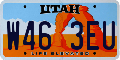 UT license plate W463EU