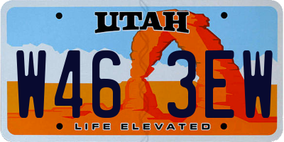 UT license plate W463EW