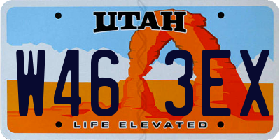 UT license plate W463EX
