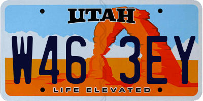 UT license plate W463EY