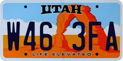UT license plate W463FA
