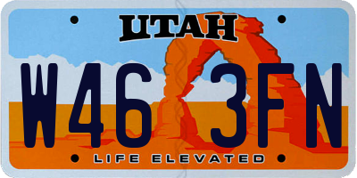 UT license plate W463FN