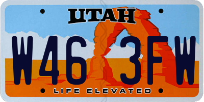 UT license plate W463FW