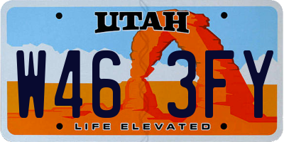 UT license plate W463FY