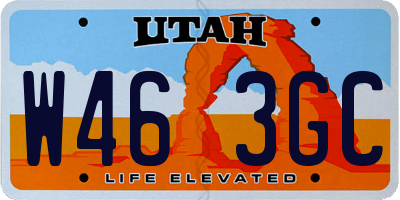 UT license plate W463GC