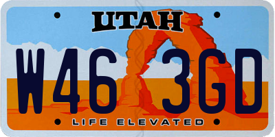 UT license plate W463GD