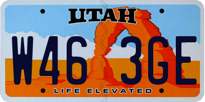 UT license plate W463GE