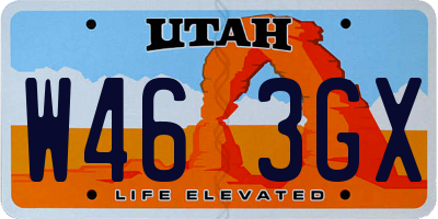 UT license plate W463GX
