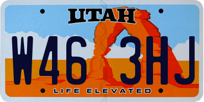 UT license plate W463HJ