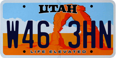 UT license plate W463HN