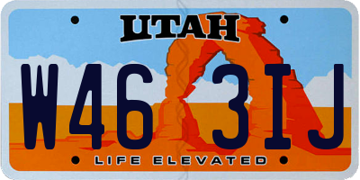 UT license plate W463IJ