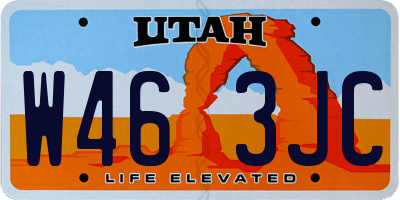 UT license plate W463JC