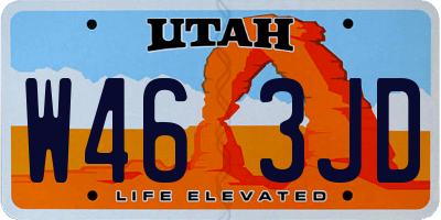 UT license plate W463JD