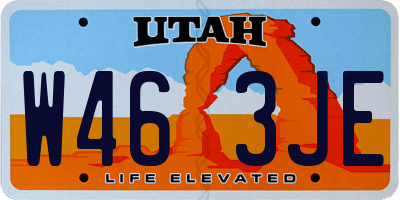 UT license plate W463JE