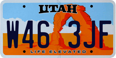 UT license plate W463JF